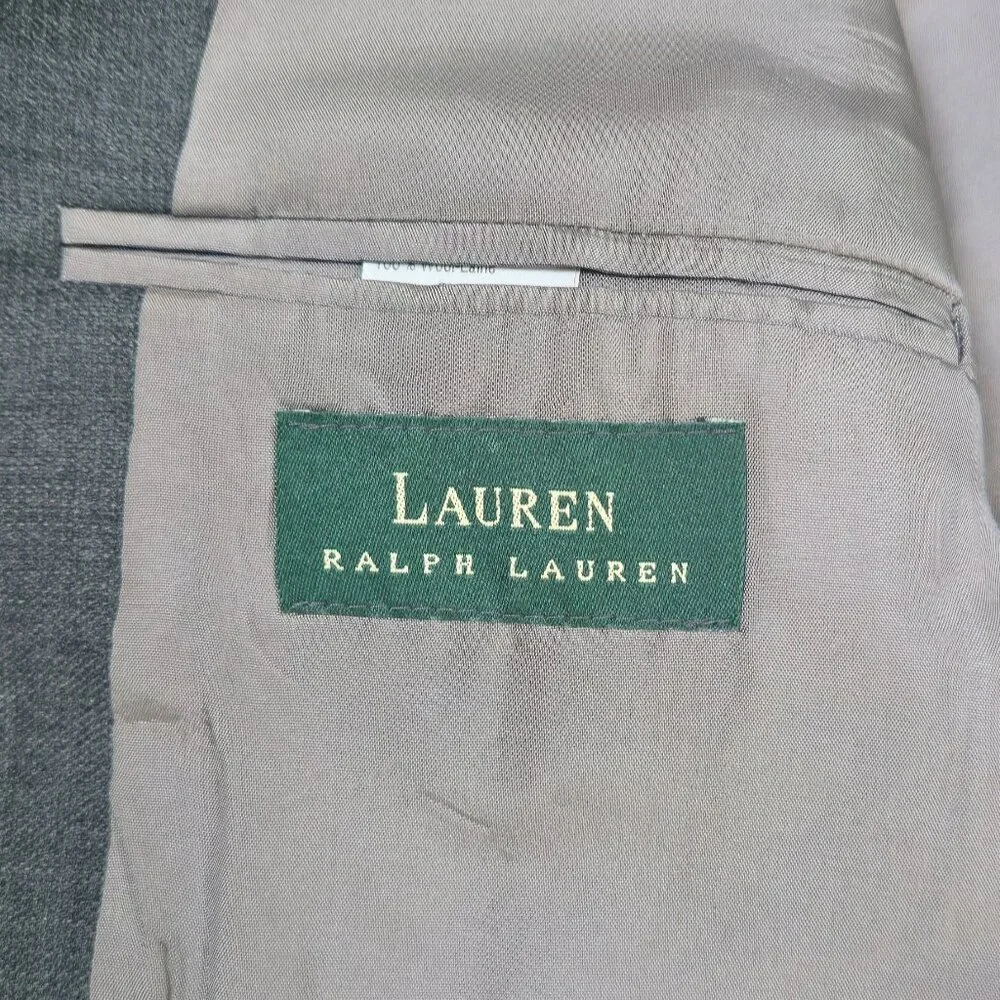Ralph Lauren Men's Blazer Heather Gray Wool Made In Canada‎ Size 41R